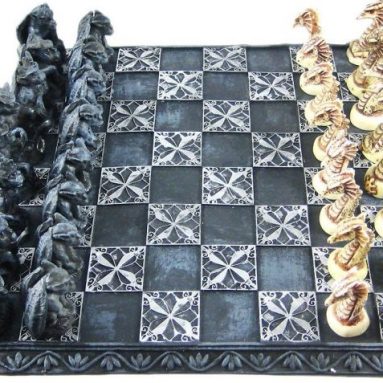 Gothic Dragon And Gargoyle Chess Set