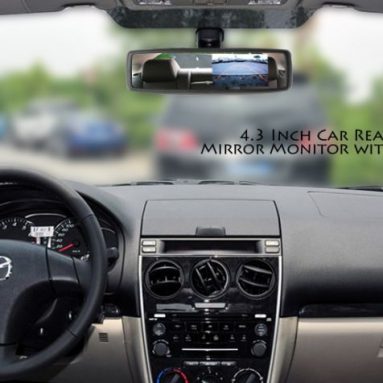 Car Rearview Mirror with Built-in 4.3 Inch Monitor and Camera