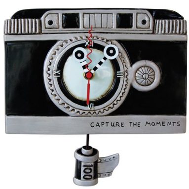 Allen Designs Vintage Camera Pendulum Clock