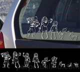 ZOMBIE FAMILY CAR STICKERS