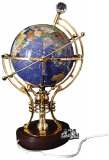 Illuminated Blue GEMSTONE GLOBE with GOLD Stand