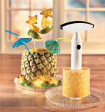Core and slice a pineapple at the same timeâ€”no mess!