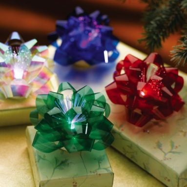Fiber Optic Color-changing Plastic Christmas Bows