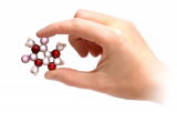 Hand-Crafted Glass Caffeine Molecule Sculpture