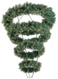 Pre-Lit 4-Tier Hanging Christmas Wreath Chandelier