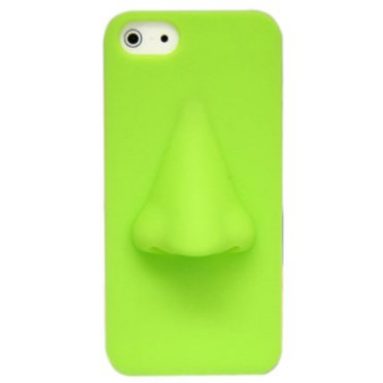 3D Nose Silicone Case Cover Skin for iPhone 5 Green