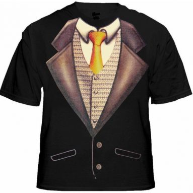 Deluxe Tuxedo T-Shirt With Gold Tie