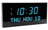 Digital Blue LED Calendar Clock with Day and Date
