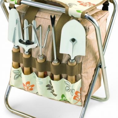 Picnic Time Gardener Folding Chair with Tools
