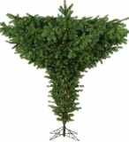 9′ Pre-Lit Forest Green Spruce Artificial Upside Down Christmas Tree