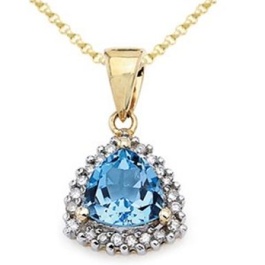 1/3 Carat Trillion Blue Topaz & Diamond 10k