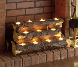Tealight Log Holder Realistic Fireplace Log Substitute