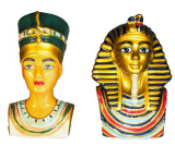 Egyptian King Tut & Queen Nefertiti Salt & Pepper Shakers