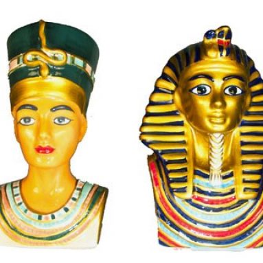 Egyptian King Tut & Queen Nefertiti Salt & Pepper Shakers