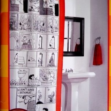 Peanuts Swimmer Fabric Shower Curtain