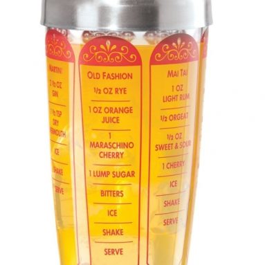 24-Ounce Scroll Glass and Aluminum Cocktail Shaker