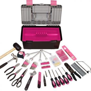 Pink Tool Kit with Tool Box