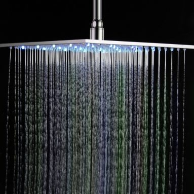 7 Colors Changing LED Chrome Shower Faucet Head
