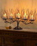 Twig and Beads Candelabra Candle Holder