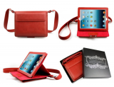 Leather Shoulder Bag Case with Stand for iPad 2, 34, New iPad