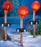 Red Solar Powered Flower Lawn Stake