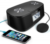 TimeShaker Micro Bluetooth FM Stereo Clock Radio with USB Charging and Pillow Shaker