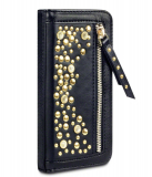 iPhone 5C Stardust Studded Zipper Faux Leather Wallet Case