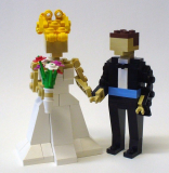 LEGO Bride and Groom Wedding Cake Topper