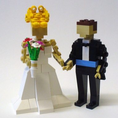 LEGO Bride and Groom Wedding Cake Topper