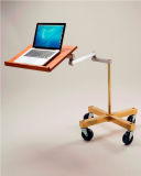 Cantilevered Laptop Desk with Solid Brass or Copper Base