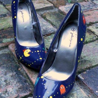 Hand Painted Ms. Pac-Man High Heel Shoes