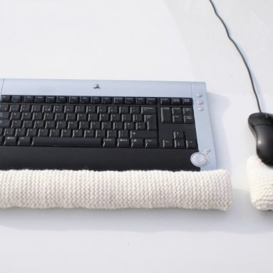 White Long Cat Keyboard and Mouse