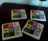 Periodic Elements of the Internet 4 coasters set in Italian stone