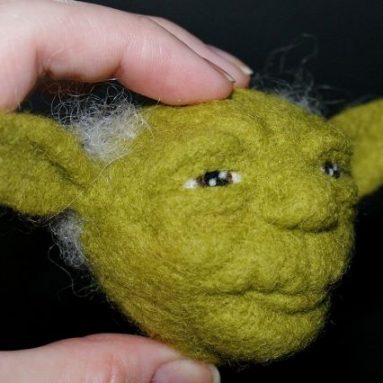 Yoda / OOAK needle felted wool sculpture