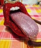 Bling Swarovski Crystal SUper Cool Hott mouth telephone