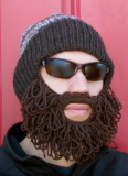 Shaggy bearded stocking hat