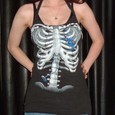 Anatomy skull skeleton and game controller