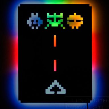 Illuminated Space Invaders Wall Light