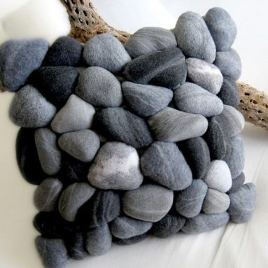 River rock pillow cover