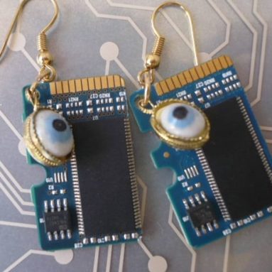 EARRINGS Recycled Computer