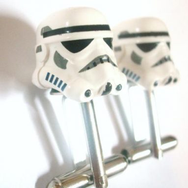 Star Wars Storm Trooper Helmet LEGO Silver Cufflinks