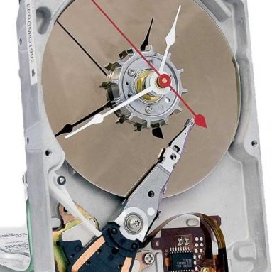 Clock made from Computer hard drive
