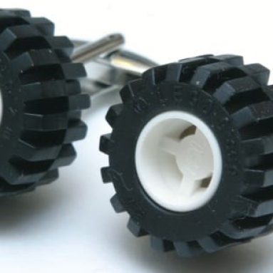 Large LEGO Truck Wheel Silver Cufflinks