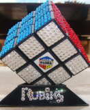 Rubik cube with Swarovski stones