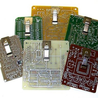 Recycled circuit board mini magnetic clipboards