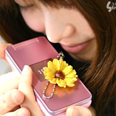 Real Bloomed Birthday Flower Cell Phone Strap
