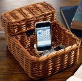 Woven Rattan Recharge Station