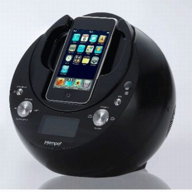 Intempo Phono iPhone Speaker and Radio with Alarm Clock and Rotating Dock