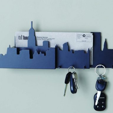 Cityscape Wall Mounted Key and Mail Holder