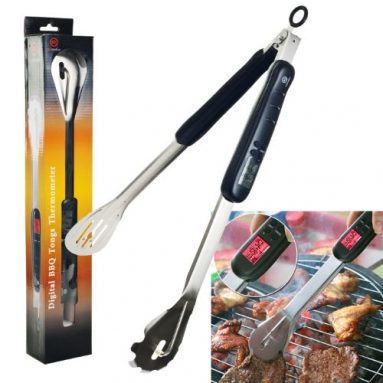 Digital Thermometer BBQ Grill Tongs with LED Light